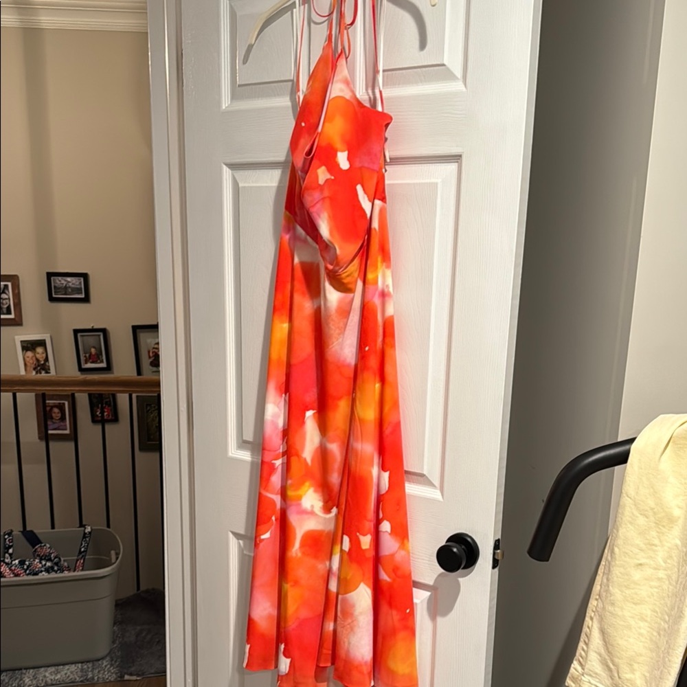 Halston Multicolor Halter Dress